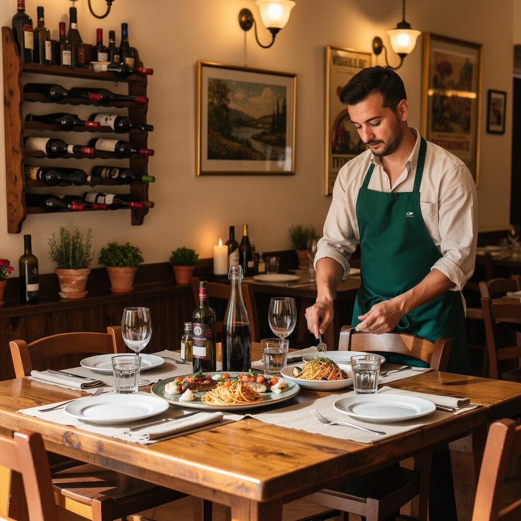 Italienisches Restaurant vor Ort